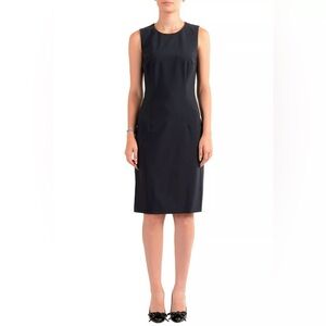 Hugo Boss "Dirusa" Crewneck Wool Sleeveless Pencil Dress